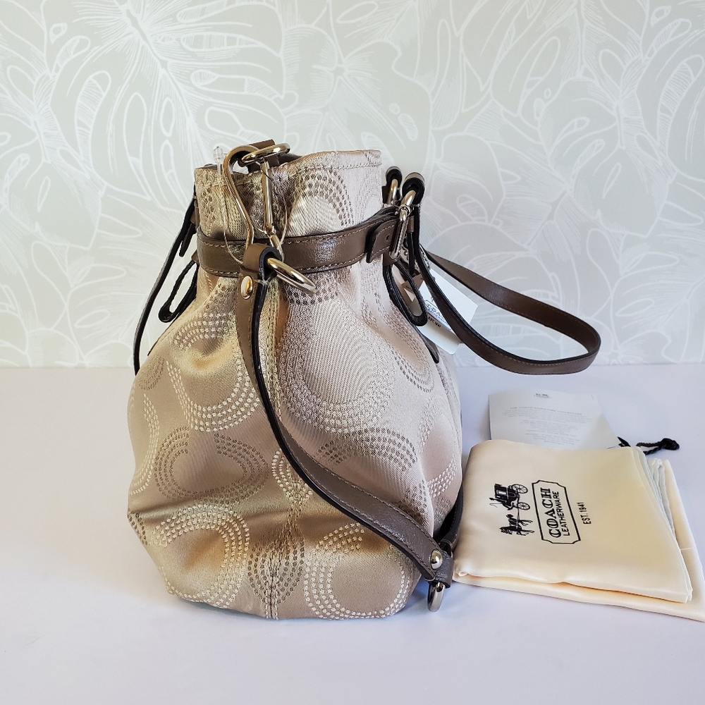 NEW Coach Madison Carryall Crossbody Bag In Khaki Mahogany Brown - Picture 9 of 13